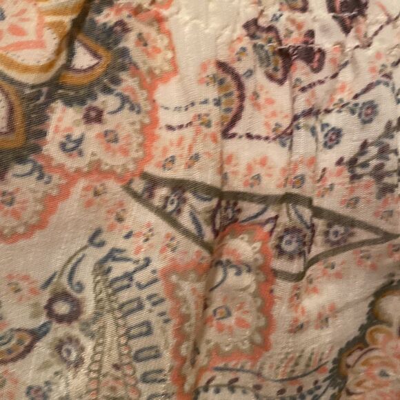 New Direction Blouse Size Large Floral Bell Sleeve Gathered Neck - Picture 3 of 11